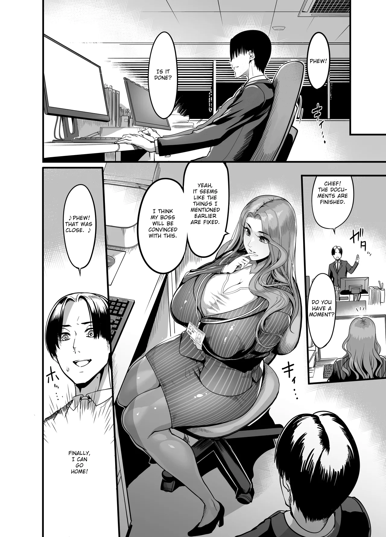 Hentai Manga Comic-The Woman who Cums just from being touched — That Old Hag Senior at Work-Read-7